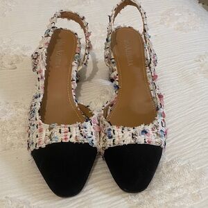 Women's Multicolor Tweed Slingback Shoes